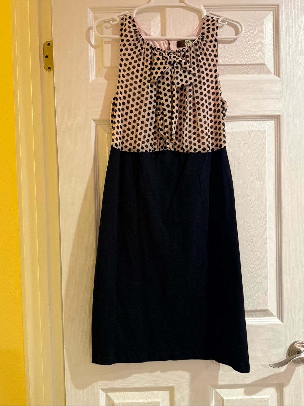 Eva Franco  Polka Dot Bow Sheath Dress  Black Size 10 NWT